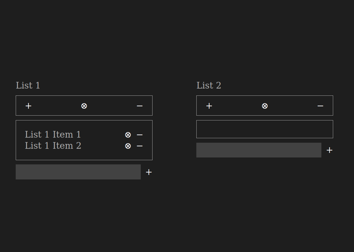 The screenshot of the list demo