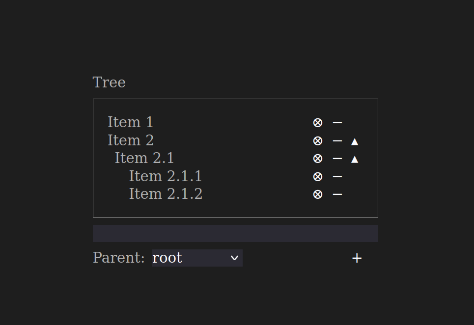 The screenshot of the tree demo